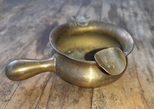 Alte Sehr H&uuml;bsche Messing massiv Ashtray Original Ascher Aschenbecher 7,3 cm