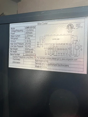 EdgeStar CWR1102DZ Stainless Steel 101 Bottle 24" Built-In Dual Zone Wine Cooler - Picture 4 of 4