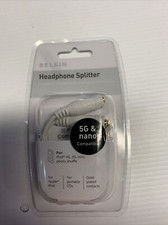 Belkin Cable Audio Speaker  Headphone Splitter Black MP3 CD AUX iPod New