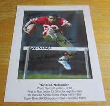 Renaldo Nehemiah Autographed Signed 8X10 Photo NFL Football San Francisco 49ers