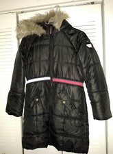 Tommy Hilfiger Big Girls Long Puffer Jacket Black Size L 12/14