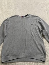 Chaps Men Long Sleeve Knit Pullover Sweater Gray Size XL
