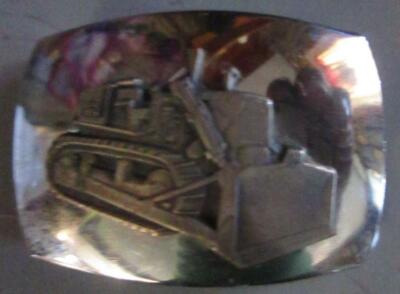 Caterpillar CAT Bull Dozer Auto Grip Belt Buckle Kid Child Boy Silver Tone EUC