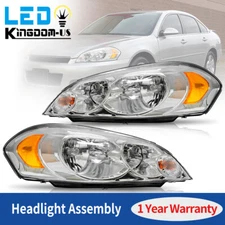Chrome Amber Headlights For 2006-2013 Chevy Impala 06 07 Monte Carlo Headlamps