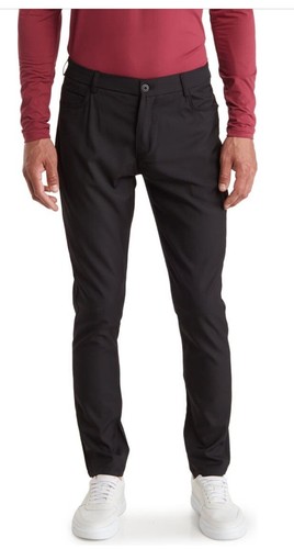 Pantalon Lounge Velours Noir Stretch THRILL – Taille 2X, Longueur 32, Poches, Confort Max