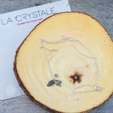 Girls Owl And Tree Of Life Sterling Silver Necklace With Swarovski Crystal