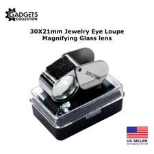 30X 21mm Jewelers Jewelry Eye Loupe Optical Magnifying Glass Lens Reading Aid