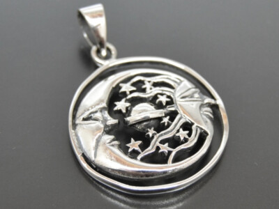 Sun Moon Stars Pendant 925 Silver Symbol Jewelry NEW