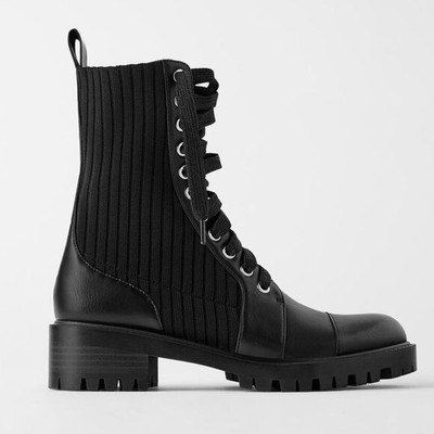 zara black combat boots