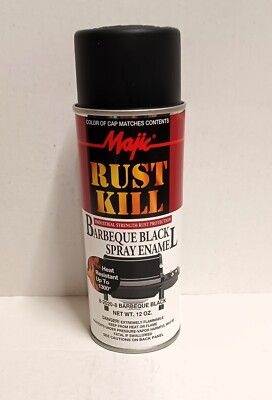 Premium Rust Kill High Heat Barbeque BBQ Black Spray Paint Enamel