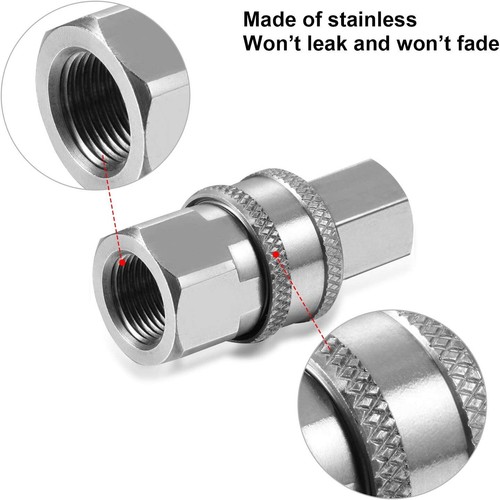 4X 3/8Inch NPT Stainless Steel Quick Connect Fitting Pressure Washer Adapter Set - Picture 3 of 8