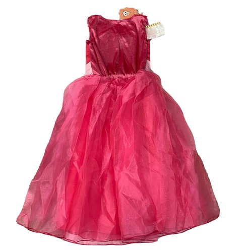 Girls Princess Dress Size 140 (US 6-8) Costume Pink Dress Up Crown Gloves - Picture 4 of 11