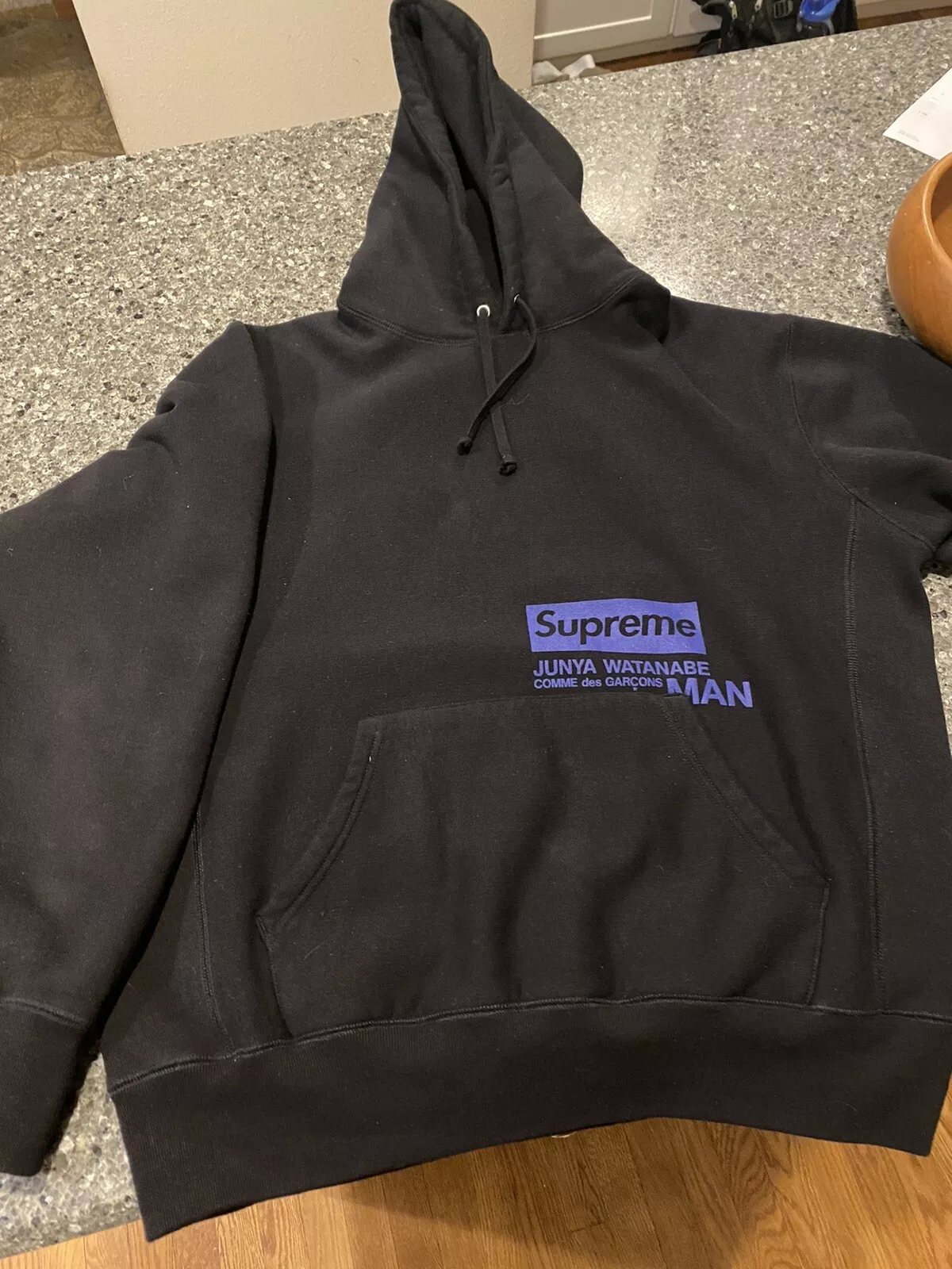 Sweat à capuche noir Supreme Junya Watanabe Comme des Garcons homme CDG moyen M