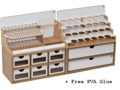 Hobbyzone Organizer Modul Arbeitsplatz Starterset zur Aufbewahrung von Farben & Pinseln