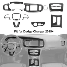 Carbon Fiber Hot Car Interior Dash Decor Cover Trim Kit for Dodge Charger 15+
