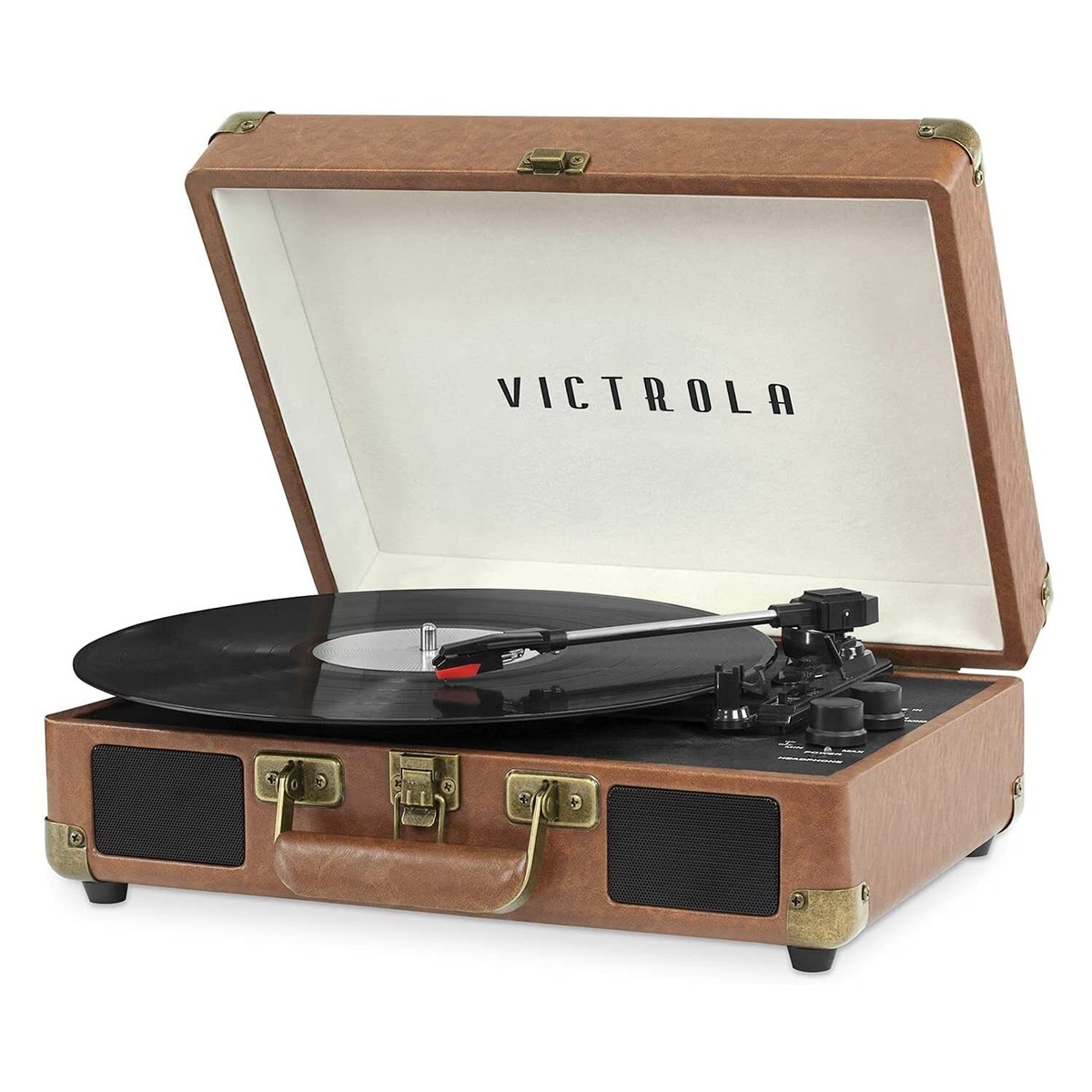 Victrola VSC-550BT-BRW Vintage Bluetooth Turntable with Speakers