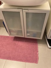 sottolavabo bagno ikea bianco con ante vetro opaco 