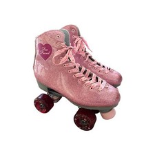 Too Faced Sure Grip Pink Glitter Womens Roller Skates 9 Glitter Like You Mean It
