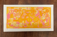 Listed Argentian Artist JUAN CARLOS ROMERO Orange and Pink Composition, ca. 1966