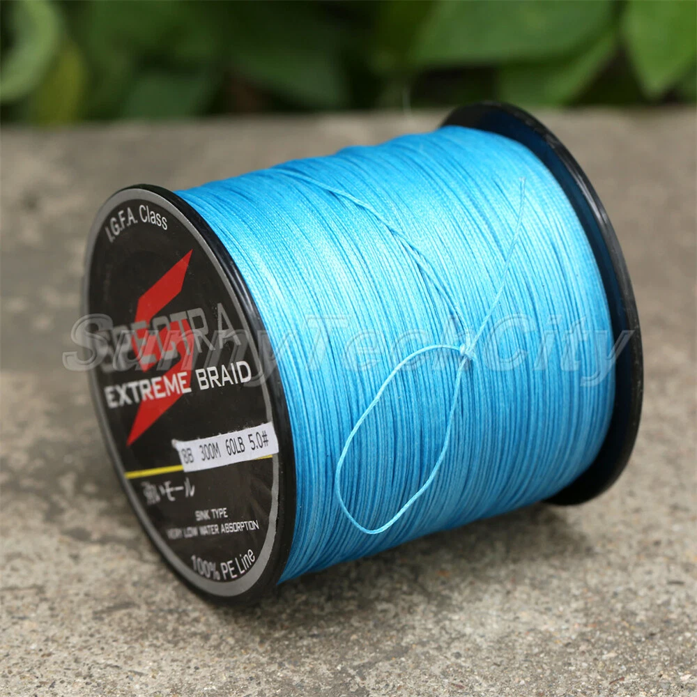 8 Strands PE Braided Fishing Line 300m/500m/1000m 12LB-160LB Blue Fishing  Line