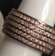 4746 Rose gold vermeil signed YGI 925 CZ Band Ring sz 7.5 5.4 grams  Stone