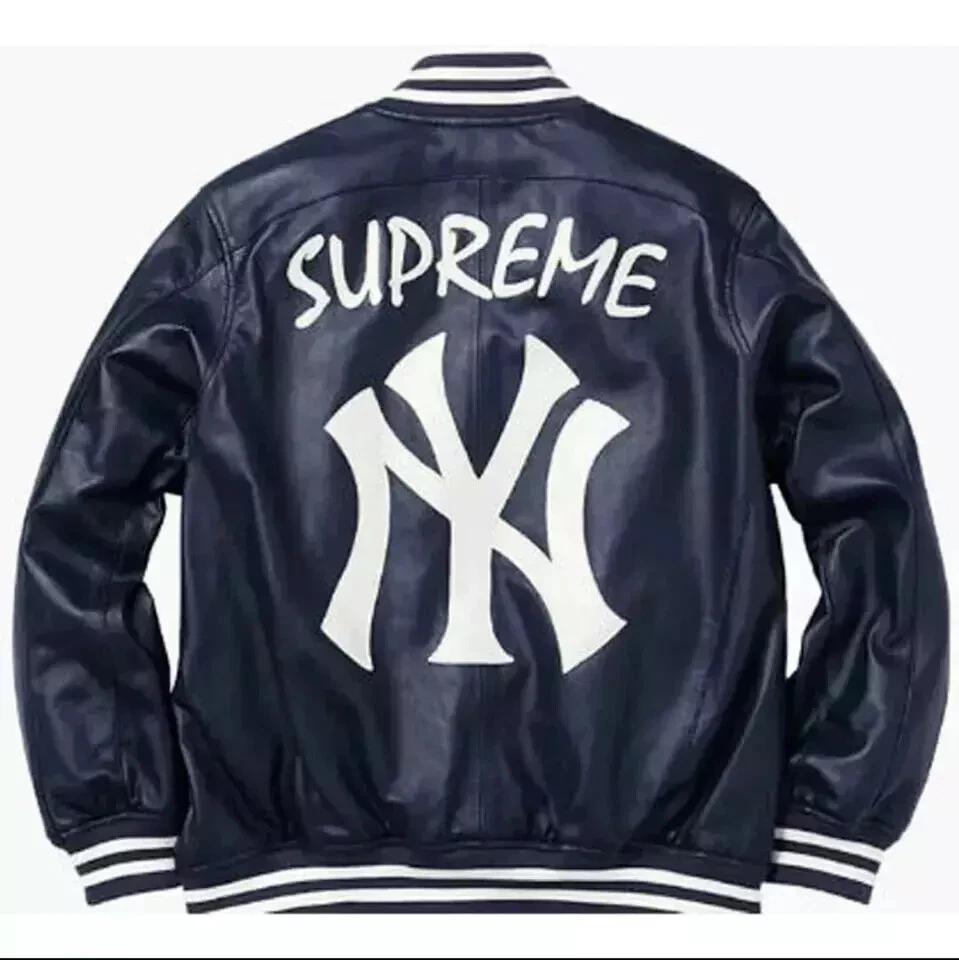 Veste homme neuve Letterman NY Yankees Supreme Quality Varsity entièrement en cuir pur