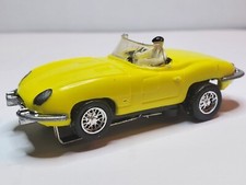 JAGUAR XKE, CUST. CONV. T-Jet HO Slot Car , CHROME RIMS,NEW RUBBER TIRES
