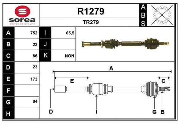 Arbre de transmission SNRA R1279 anti-vibration pour supprimer les claquements en virage