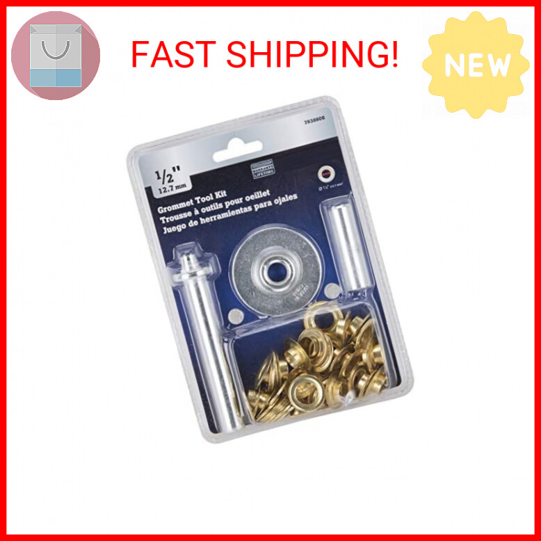 Edward Tools Grommet Kit 1/2” Heavy Duty Brass Eyelet Grommets for