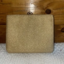 Vintage Princess Gardner Gold Sparkle Mini Clutch Wallet Approximately 5X4