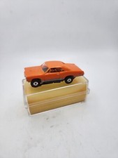 Model Motoring 67 PONTIAC GTO SLOT CAR ORANGE TJET CHASSIS IN CASE RUNS SERVICED