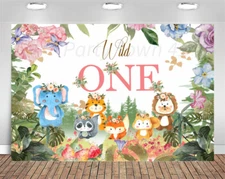 Safari wild animals  Baby Shower Birthday Backdrop Banner  photo booth 7x5ft