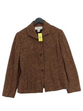 Nordstrom Women's Jacket Uk 12 Brown Wool With Cotton, Nylon, Other Overcoat