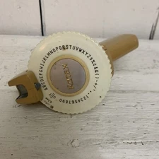 Vintage Rotex Compact Rotary Label Maker Embosser~ Uses 1/4" Tape USA~ Yellow