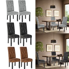 2/4/6x Esszimmerstuhl Küchenstuhl mit Hochlehner Samt gepolstert Wohnzimmerstuhl