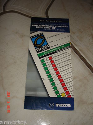 MAZDA Full Circle Service,Full Circle Service Report Card;Green,Yellow and Red
