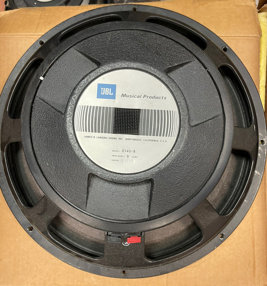 Vintage JBL E140-8 Bass Speaker - 200 WRMS, 15 inch, 8 ohms Vintage JBL E140-8 Bass Speaker - 200 WRMS, 15 inch, 8 ohms