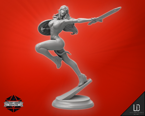 Halbnackte Kämpferin Miniature Sautant Guerrier Sexy Haut Fantaisie Figurine Sfw - Vidéo 1 sur 1