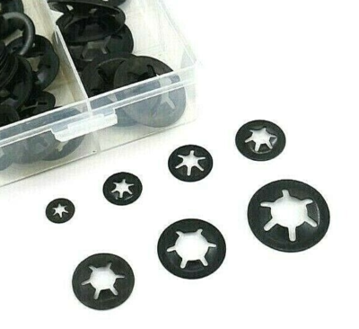 #ad 260 Pc Internal Tooth Star Lock Spring Quick Washer Push On Speed Nut Assortment $11.99