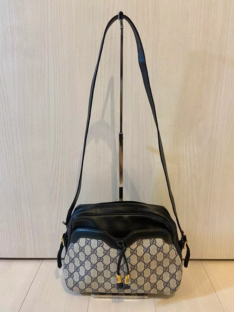 Sac bandoulière GUCCI cuir PVC suprême marine noir OCCASION 202502M