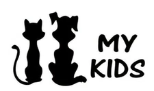 Vinyl Decal for Window - My Kids (Cat and Dog)