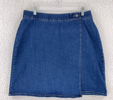Christopher Banks A-Line Jean Skirt Womens Size 8 Blue Denim Zip Up Casual