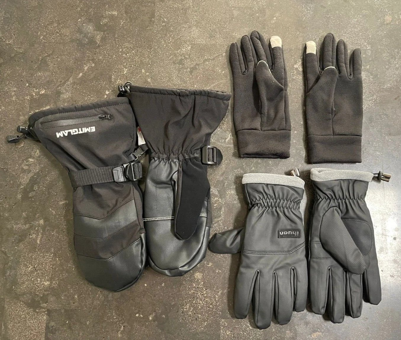 Lot of 3 Ski Gloves & Mittens - Waterproof, 3M Insulated, Touchscreen, M and L