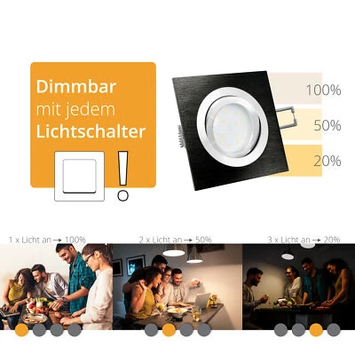 QF-2 Einbauspot Alu schwarz schwenkbar, fourSTEP Dim LED Modul 5W, neutralweiß - Bild 1 von 4