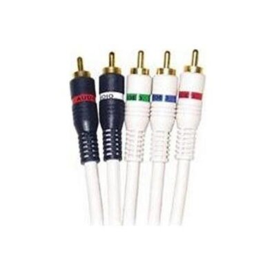 Python SUPERIOR GRADE HD Component Audio/Video Cable 5 RCA to 5 RCA 6ft Ivory