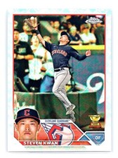 2023 Topps Chrome #107 Steven Kwan Logofractor Cleveland Guardians