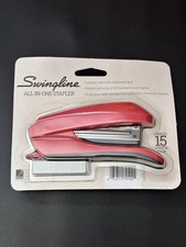 Swingline Red All In One Stapler With Staples Built in Remover 15 Sheets New