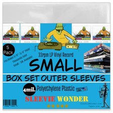 Small Box Set Outer Plastic Sleeves x5 4mil Thick USA Polyethylene for 33rp...