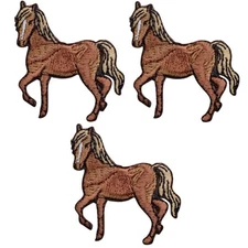 Horse Embroidered Patch — 3-pack — Iron On