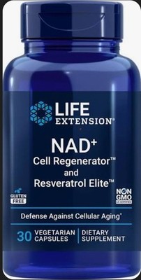 Life Extension  NAD+ Cell Regenerator and Resveratrol Elite -30 Ct  Ex 07/27 NEW